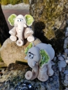 Elefant-Miniaturen in gr�n, ca. 6-8 cm.
