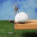 ORGINAL Steinvogel Lesevogel mit Buch, ca. 22 cm